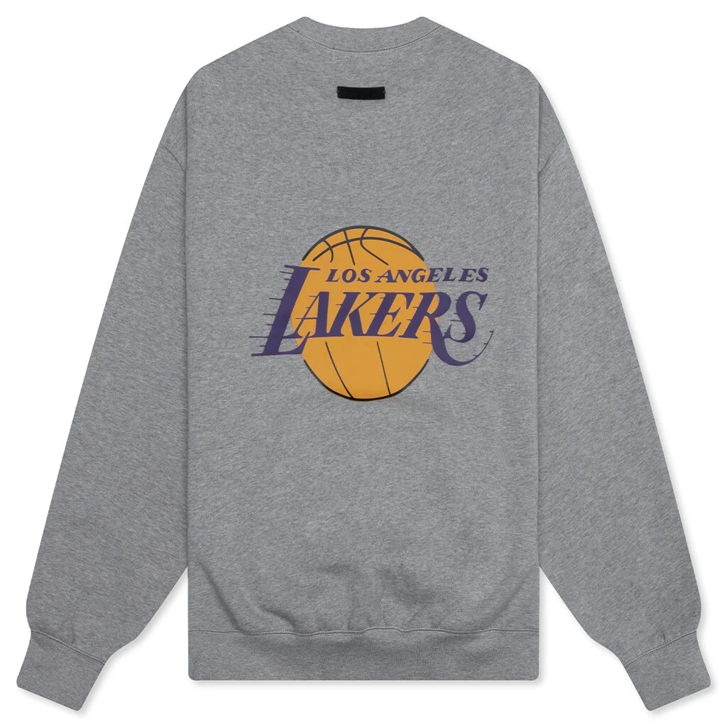 Fear of God Essentials x NBA Lakers Sport Crewneck - Concrete Heather - Image 2