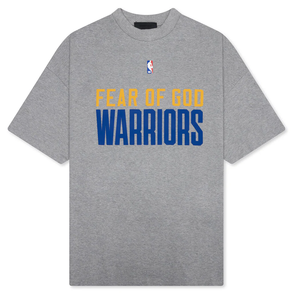 Fear of God Essentials x NBA Warriors 90's Tee - Concrete Heather