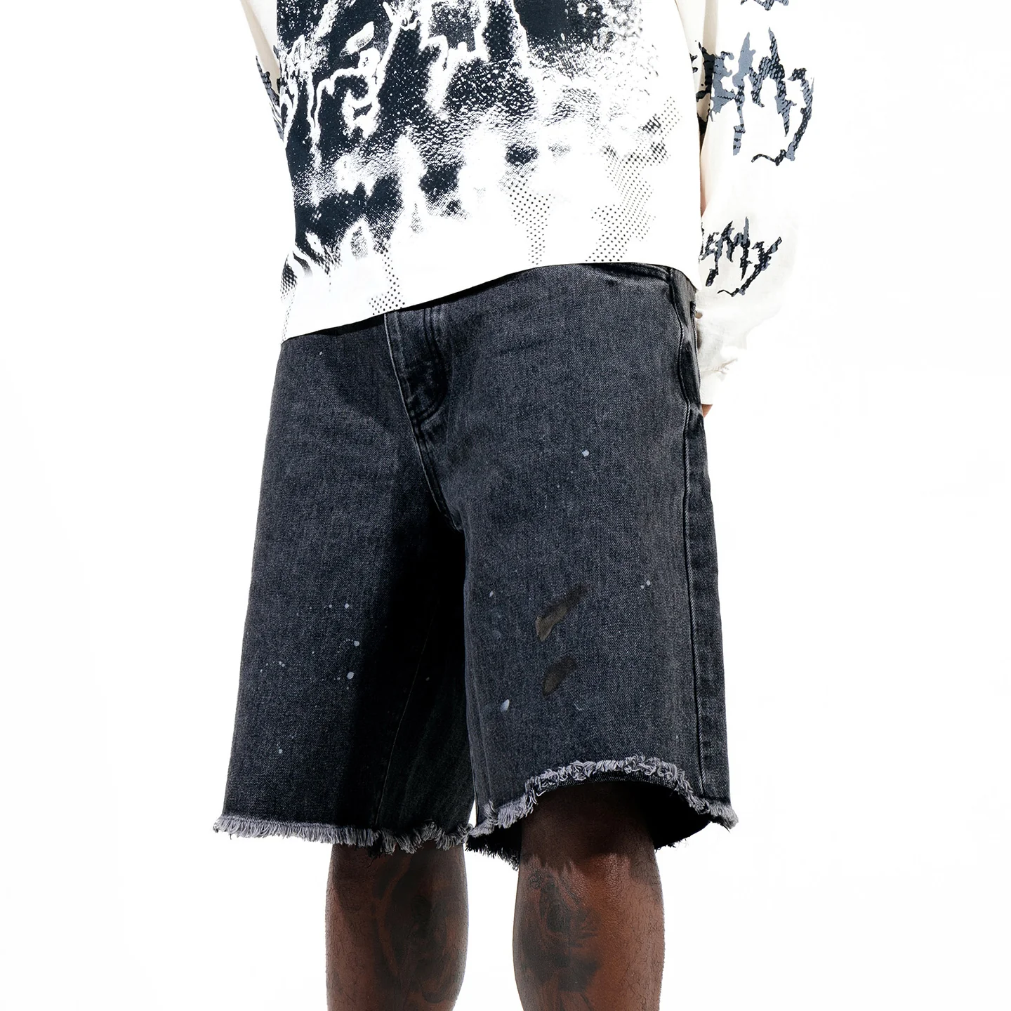 Berry Wide Denim Short - Vintage Black - Image 8