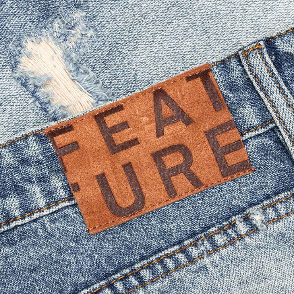 Berry Wide Denim Short - Vintage Med Blue - Image 7