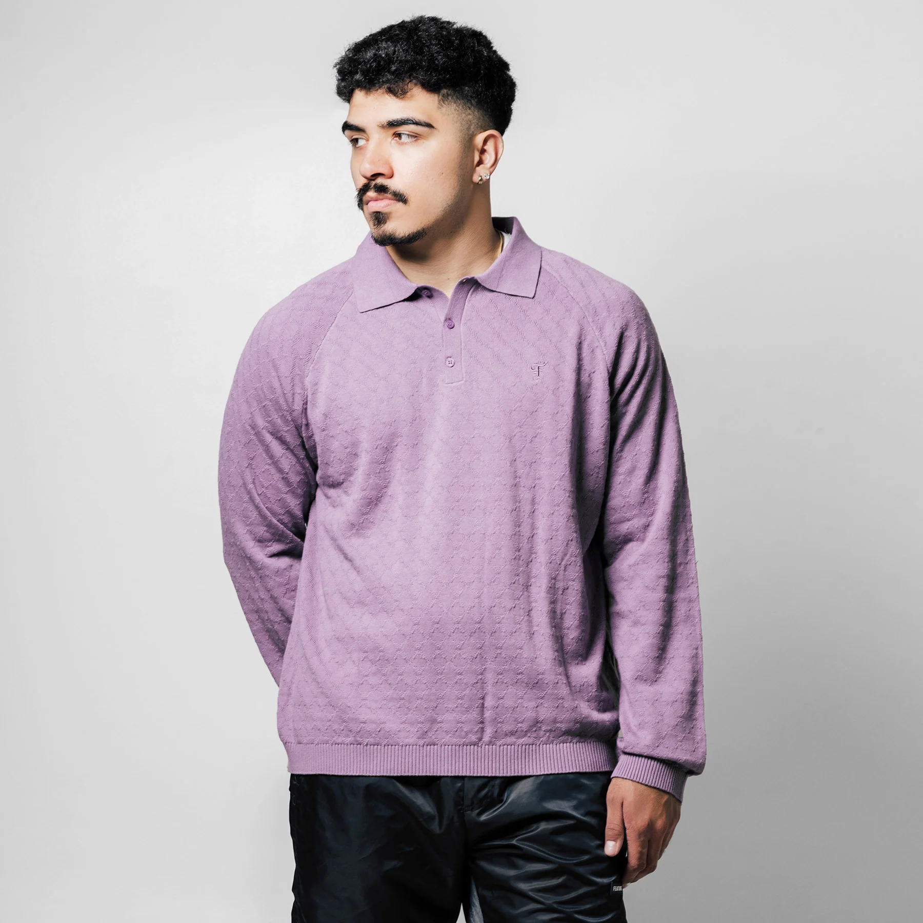 Hogan Pointelle Raglan Sleeve Sweater Polo - Indeevar Blue - Image 8