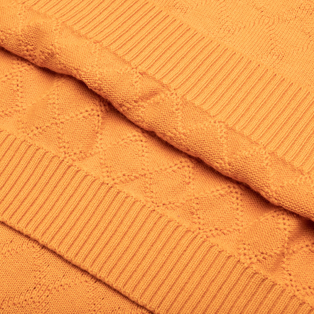 Hogan Pointelle Raglan Sleeve Sweater Polo - Jasper Orange - Image 7