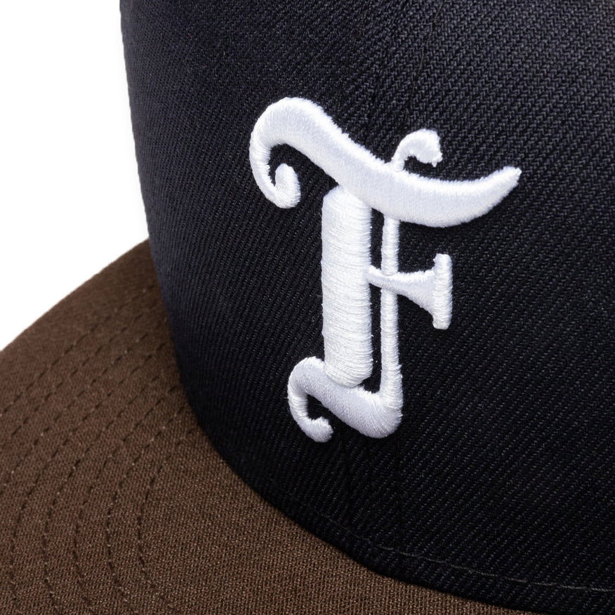 Feature x New Era Old English F Snapback Hat w/ Pin - Navy/Walnut - Image 2