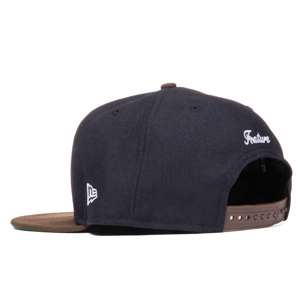 Feature x New Era Old English F Snapback Hat w/ Pin - Navy/Walnut - Image 4