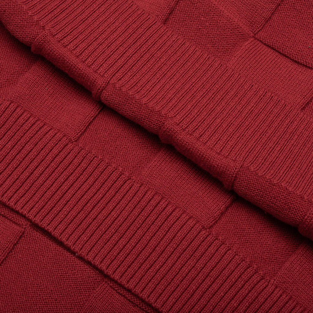 Palmer Checked L/S Sweater Polo - Sunday Red - Image 7