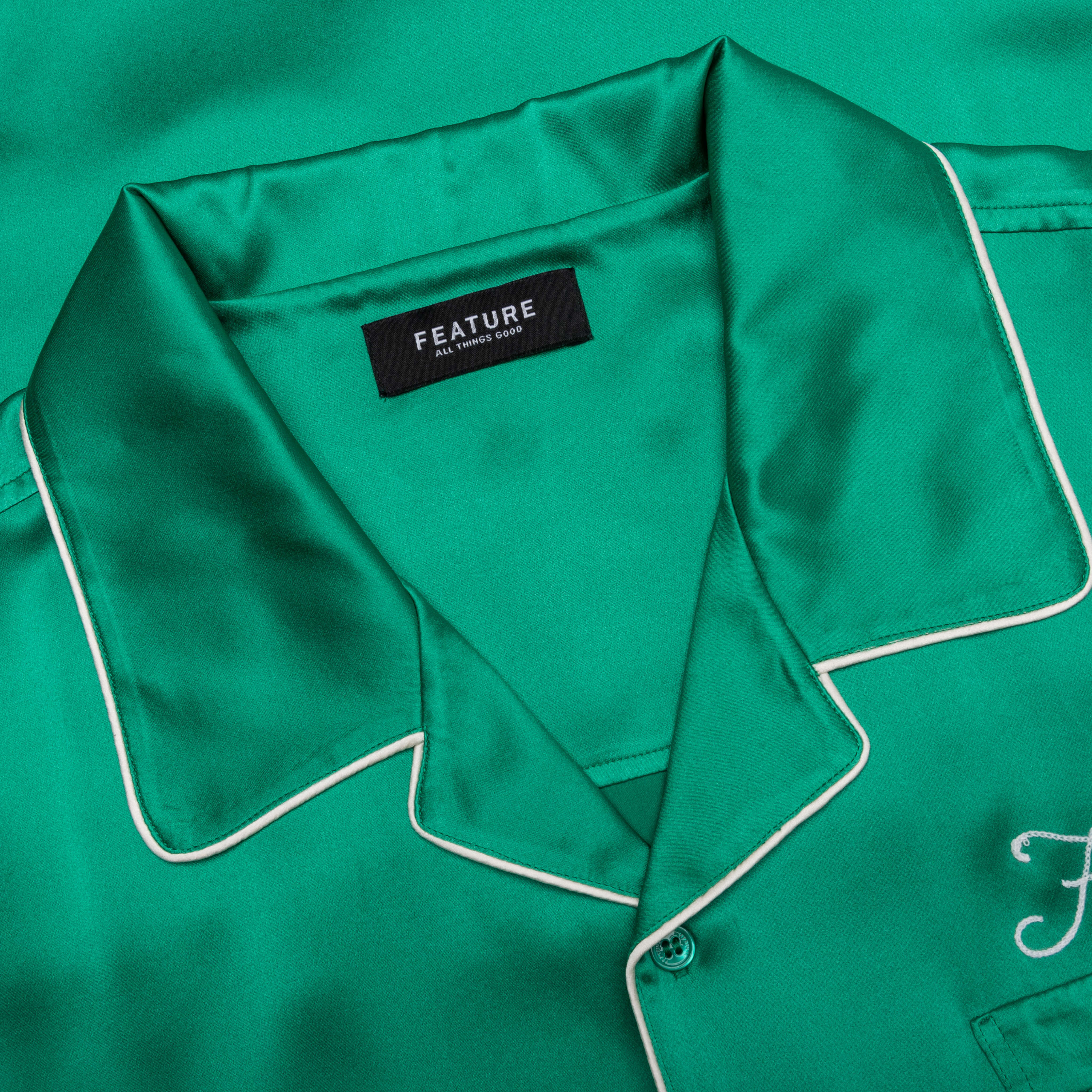 Baptiste Silk Shirt - Green - Image 3