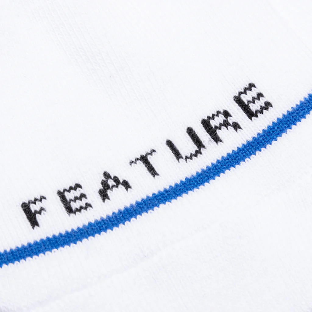 Tonal Script Crew Sock - White (3-Pack) - Image 2