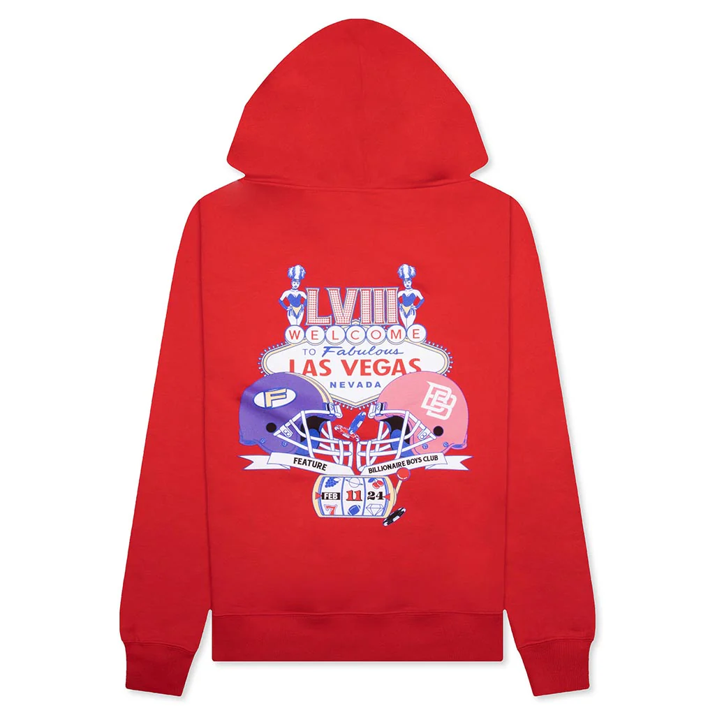 Feature x Billionaire Boys Club Las Vegas Hoodie - Tomato Red - Image 2