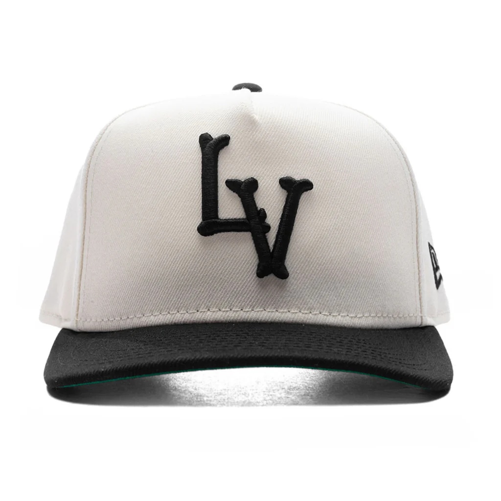 FEATURE x New Era 9FIFTY A-Frame Snapback Curve 'LV' Bones - Chrome/Black