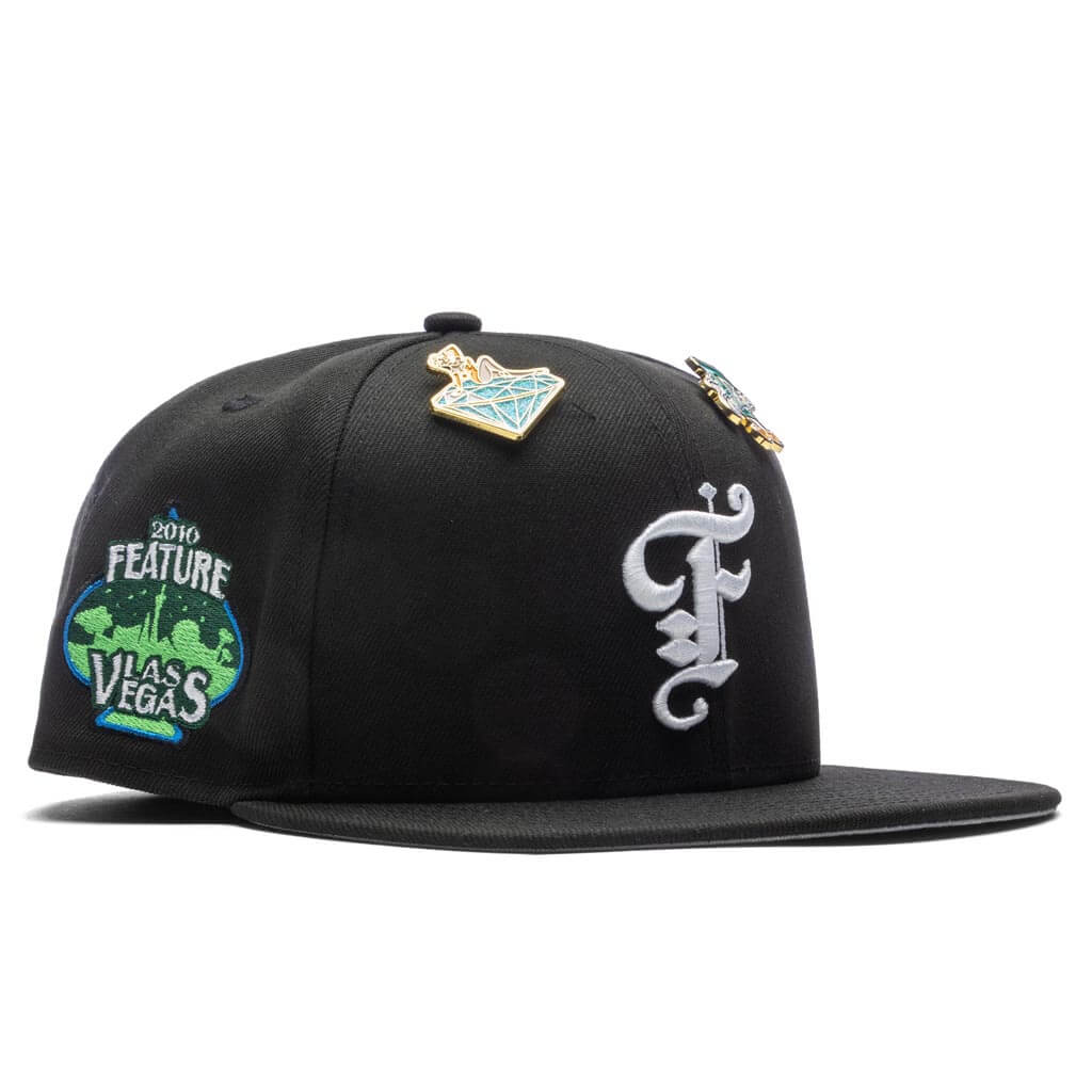 Feature x New Era Old English Las Vegas Fitted - Black/Snow Grey - Image 4