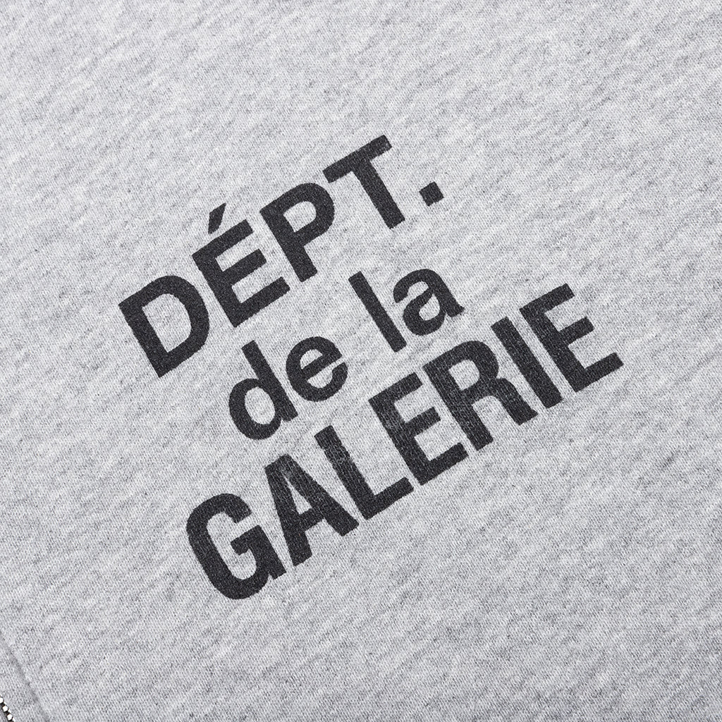 French Zip Hoodie - Heather Grey - Image 3