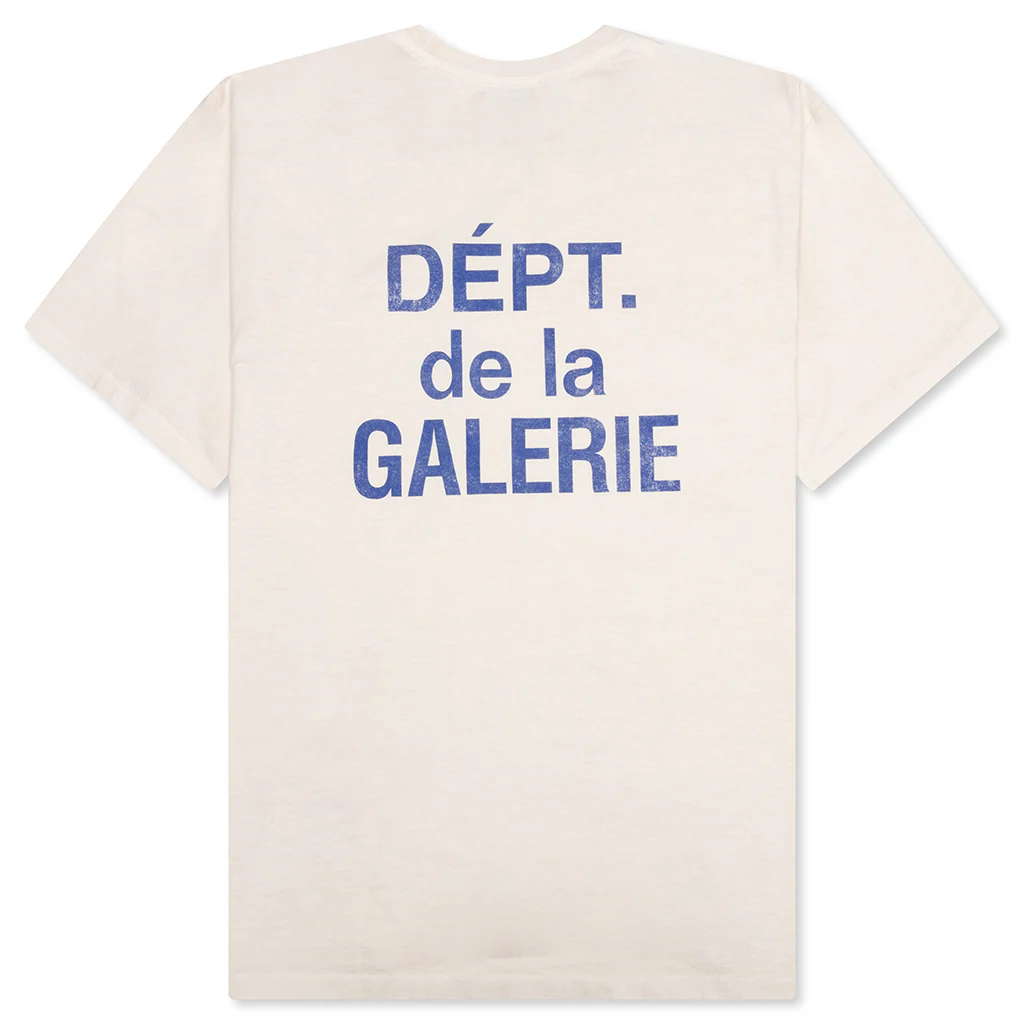 French S/S Tee - Cream/Blue - Image 2