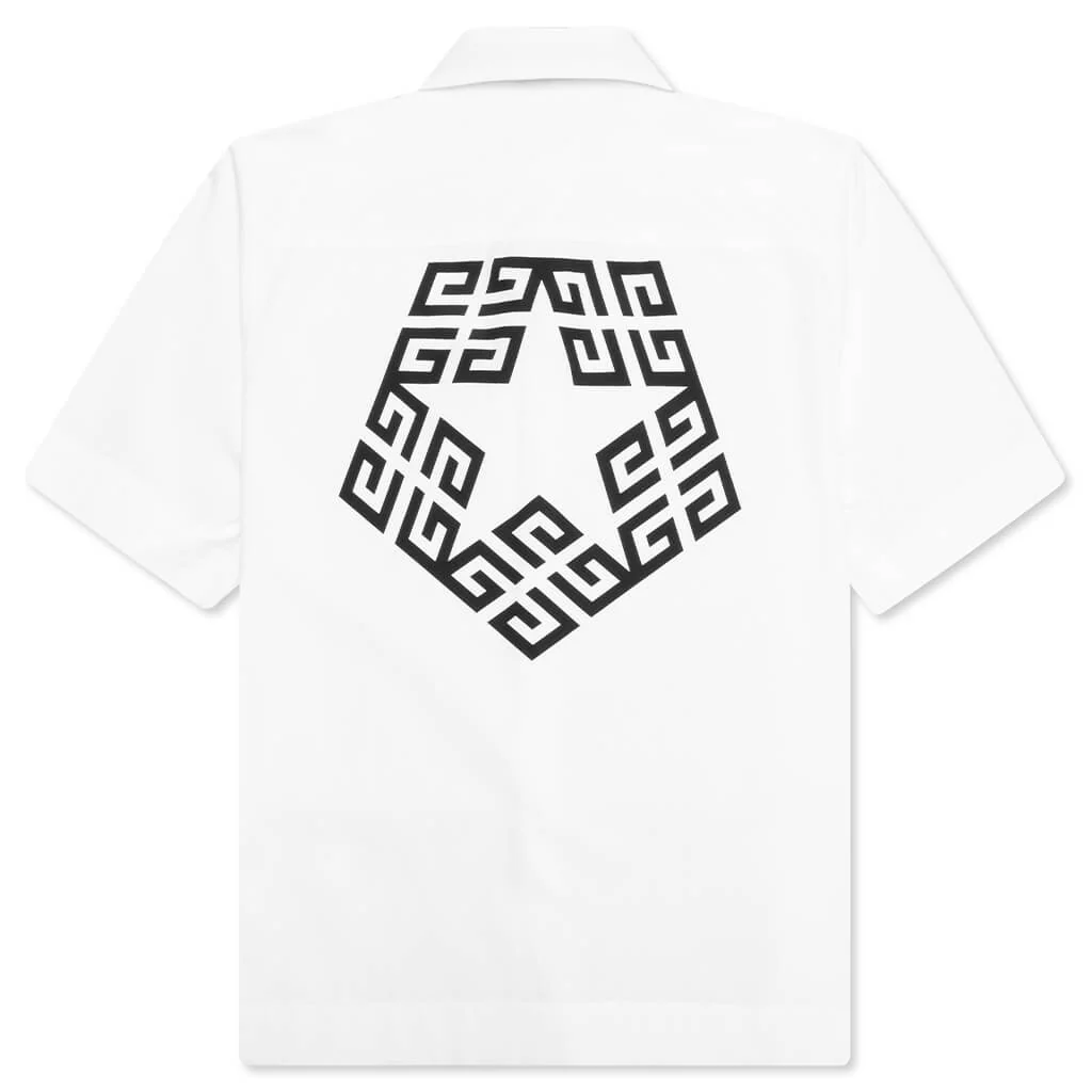 Boxy Fit Print Shirt - White - Image 2