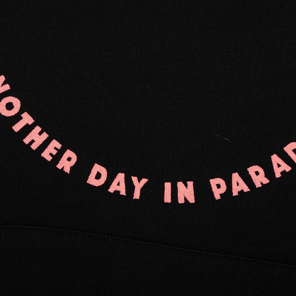 Fleece Hoodie With Unicorns Embroidery - Black - Image 3