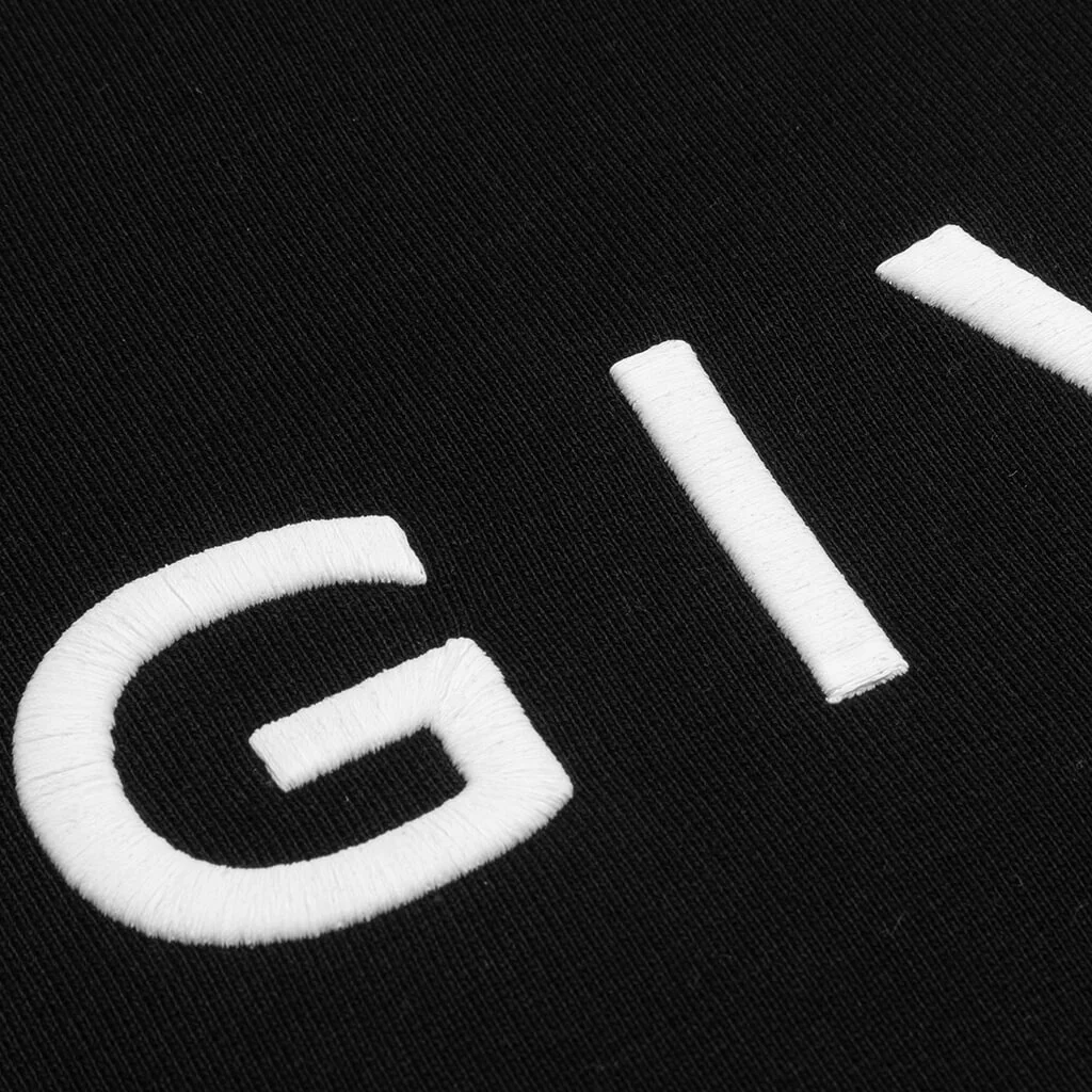 Embroidered Hoodie Classic Fit - Black - Image 4