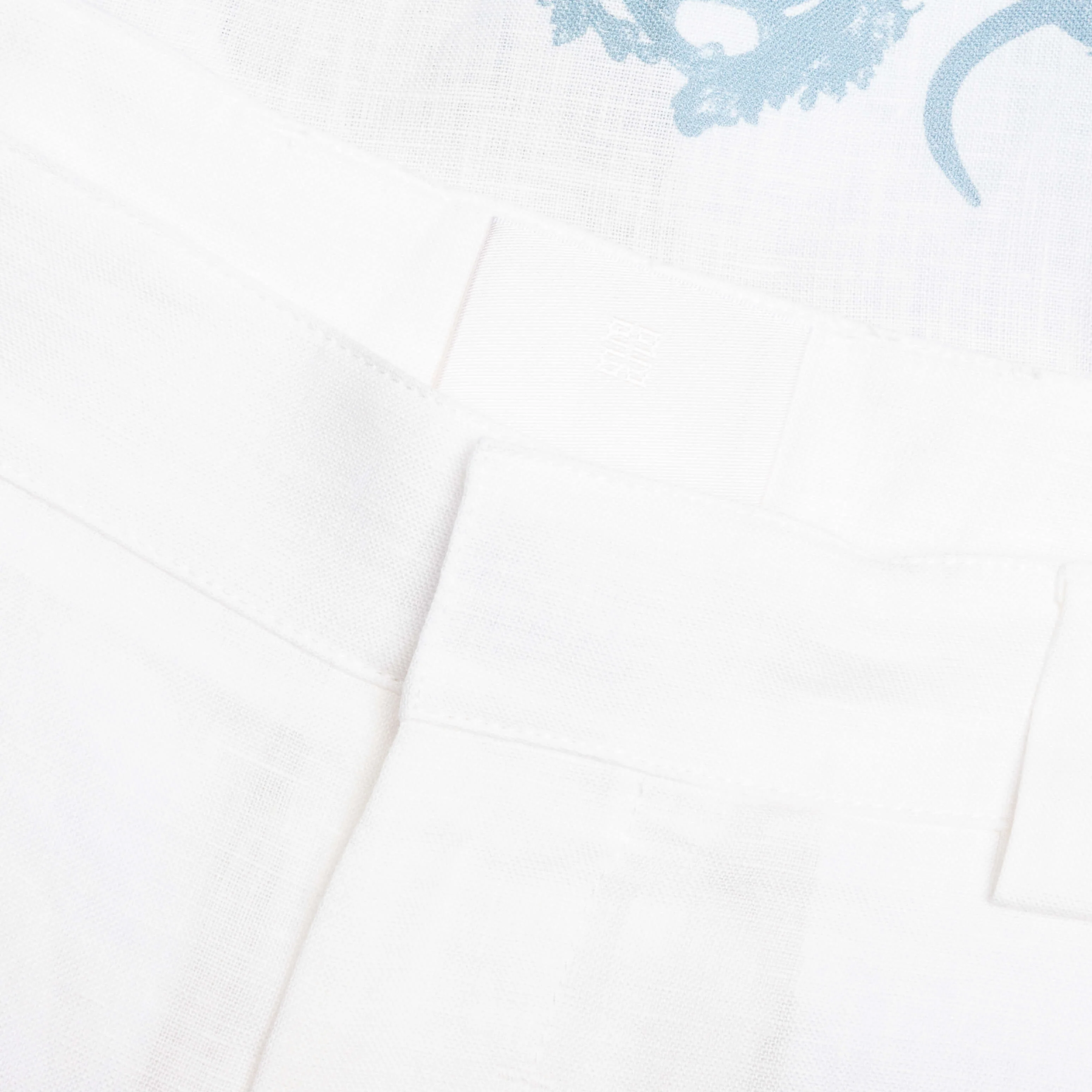 Linen Bermuda Hawaiian Shorts with Hubert Objects Print - Blue/White - Image 3