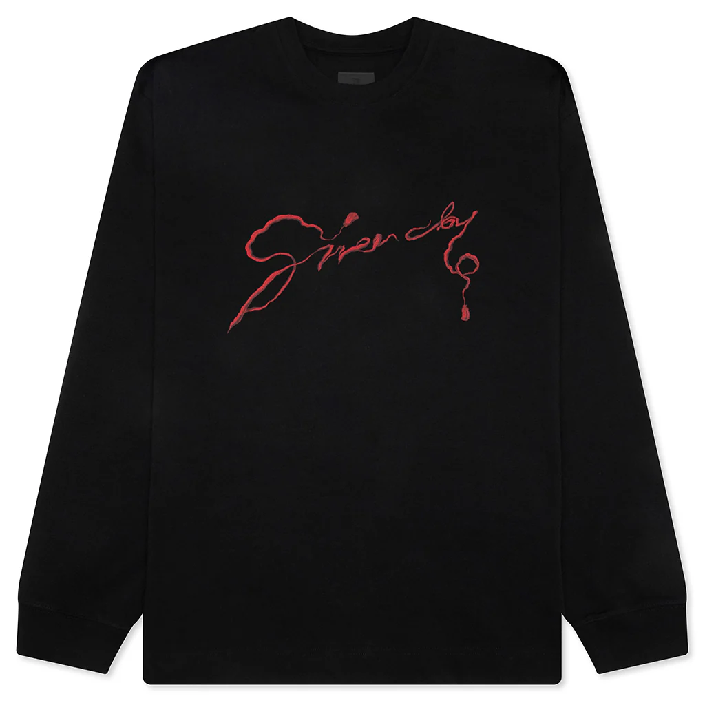 Chandelier and Snake Print Long Sleeve T-Shirt - Black