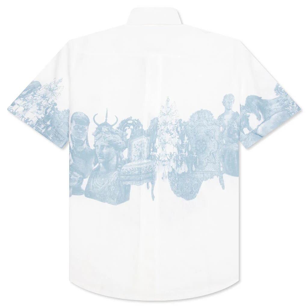 Linen Shirt with Hubert Objects Print- Blue/White - Image 2
