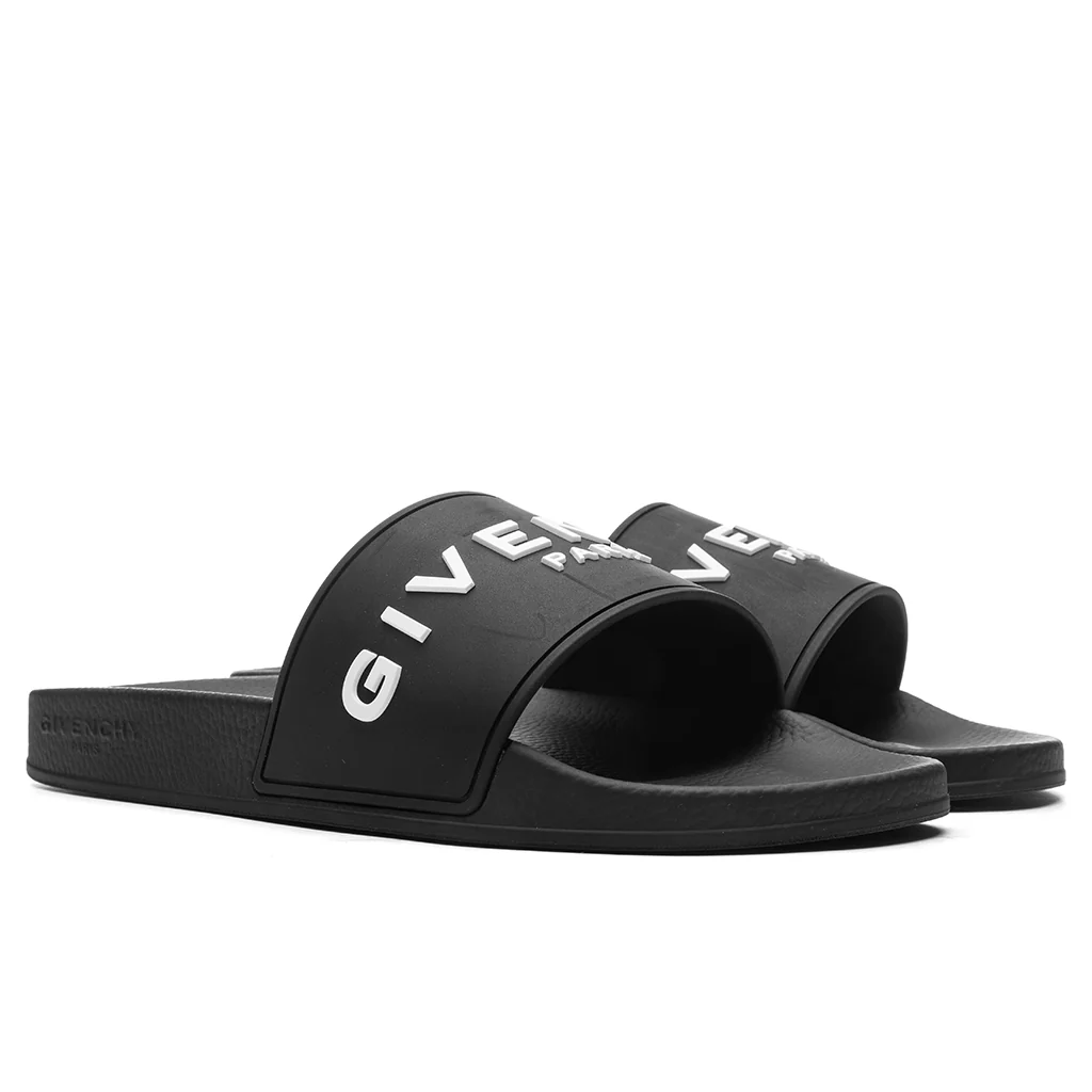 Slide Flat Sandals - Black - Image 2