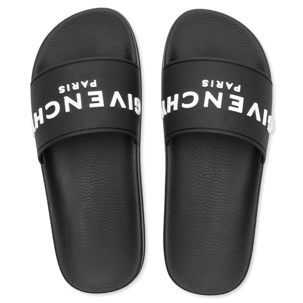 Slide Flat Sandals - Black - Image 4