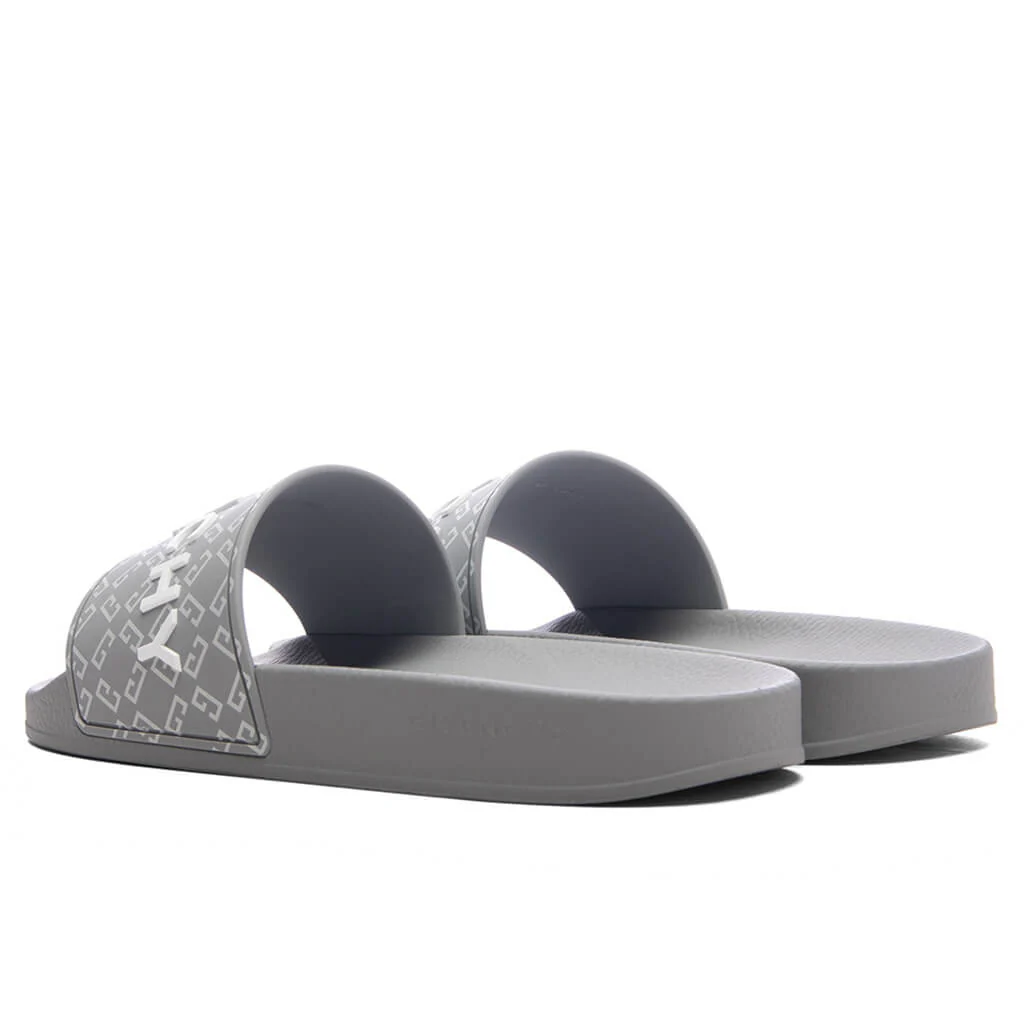 Slide Flat Sandals - Medium Grey - Image 3