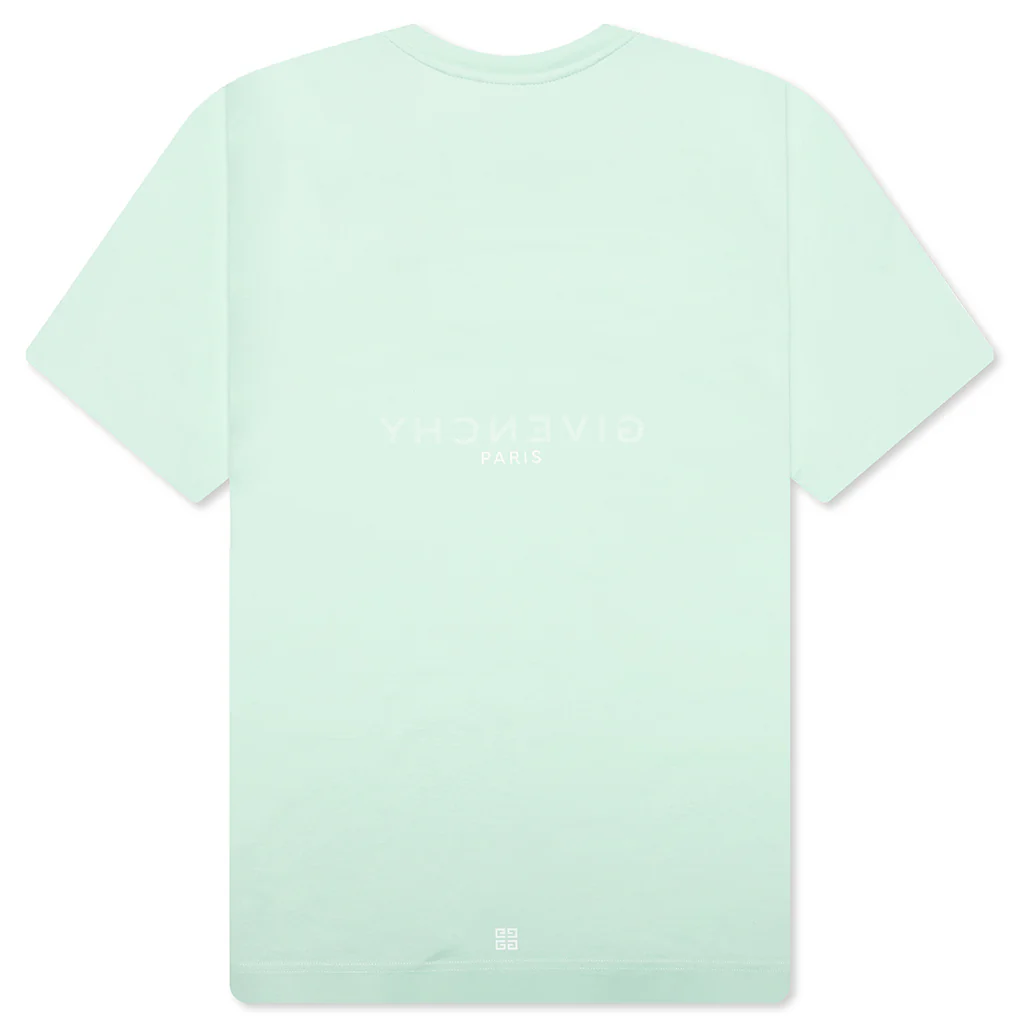 Slim Fit Reverse Print T-Shirt - Aqua Green - Image 2