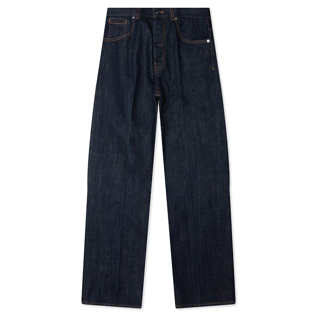 Straight Leg Jeans - Dark Blue
