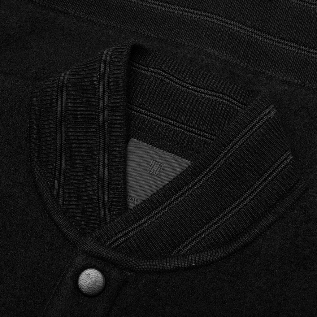 Wool Varsity Jacket - Black - Image 3