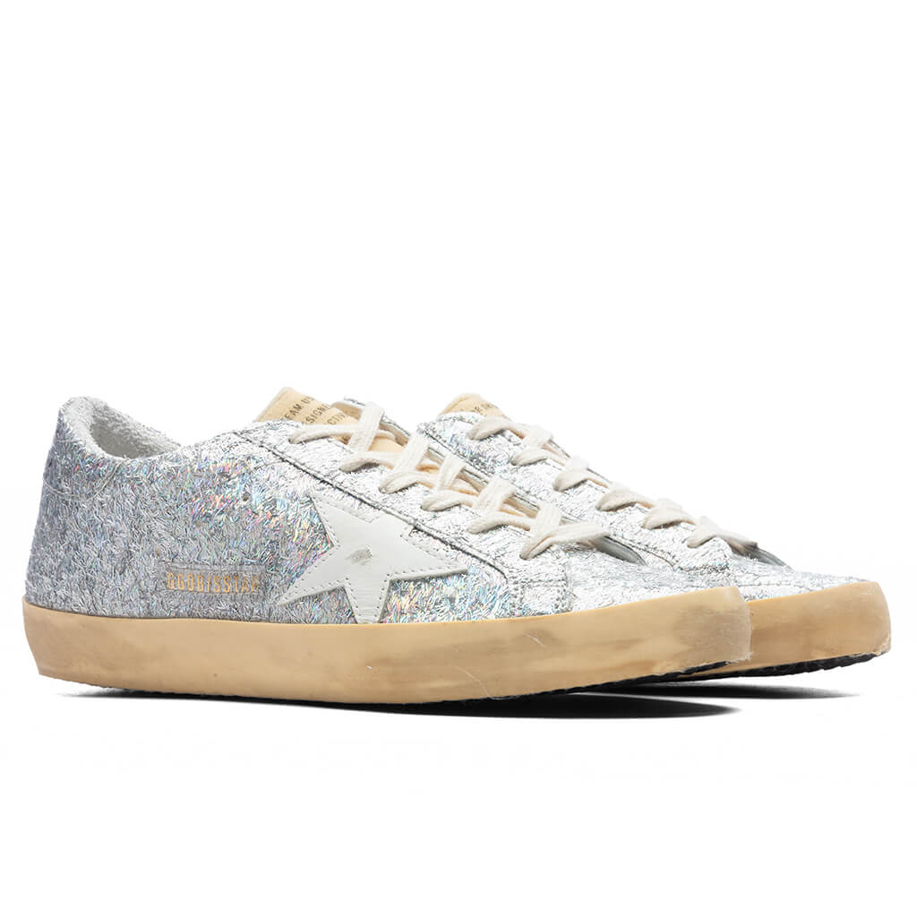 Women's Super-Star Lurex Pagliuzza Sneakers - Iridescent Silver/Yellow - Image 2