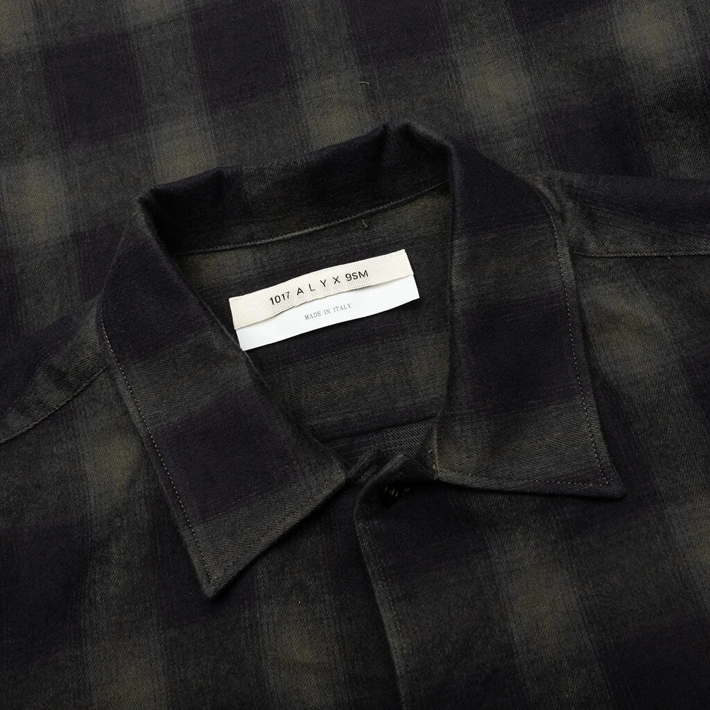 Graphic Flannel Shirt - Military Green - Image 3