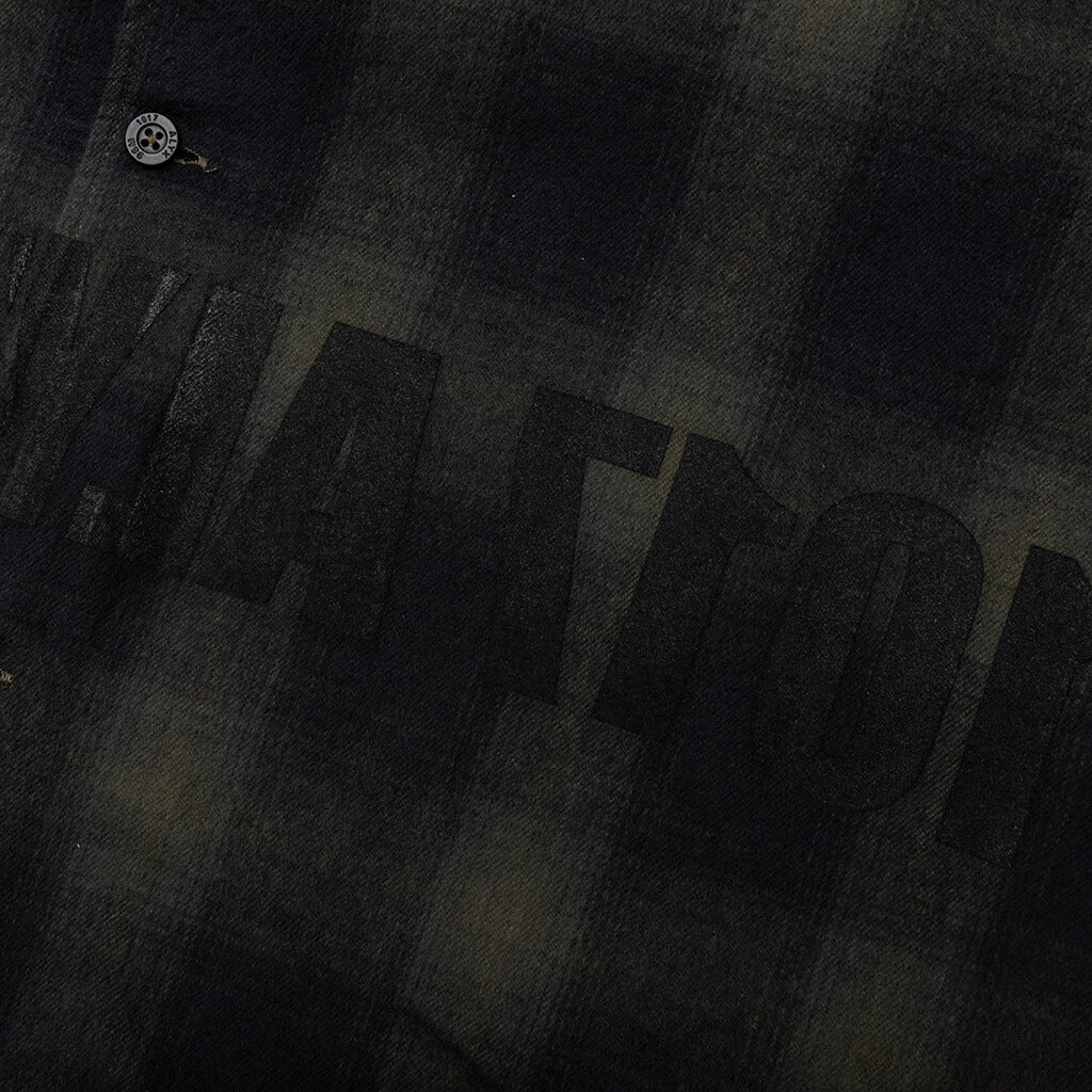 Graphic Flannel Shirt - Military Green - Image 4