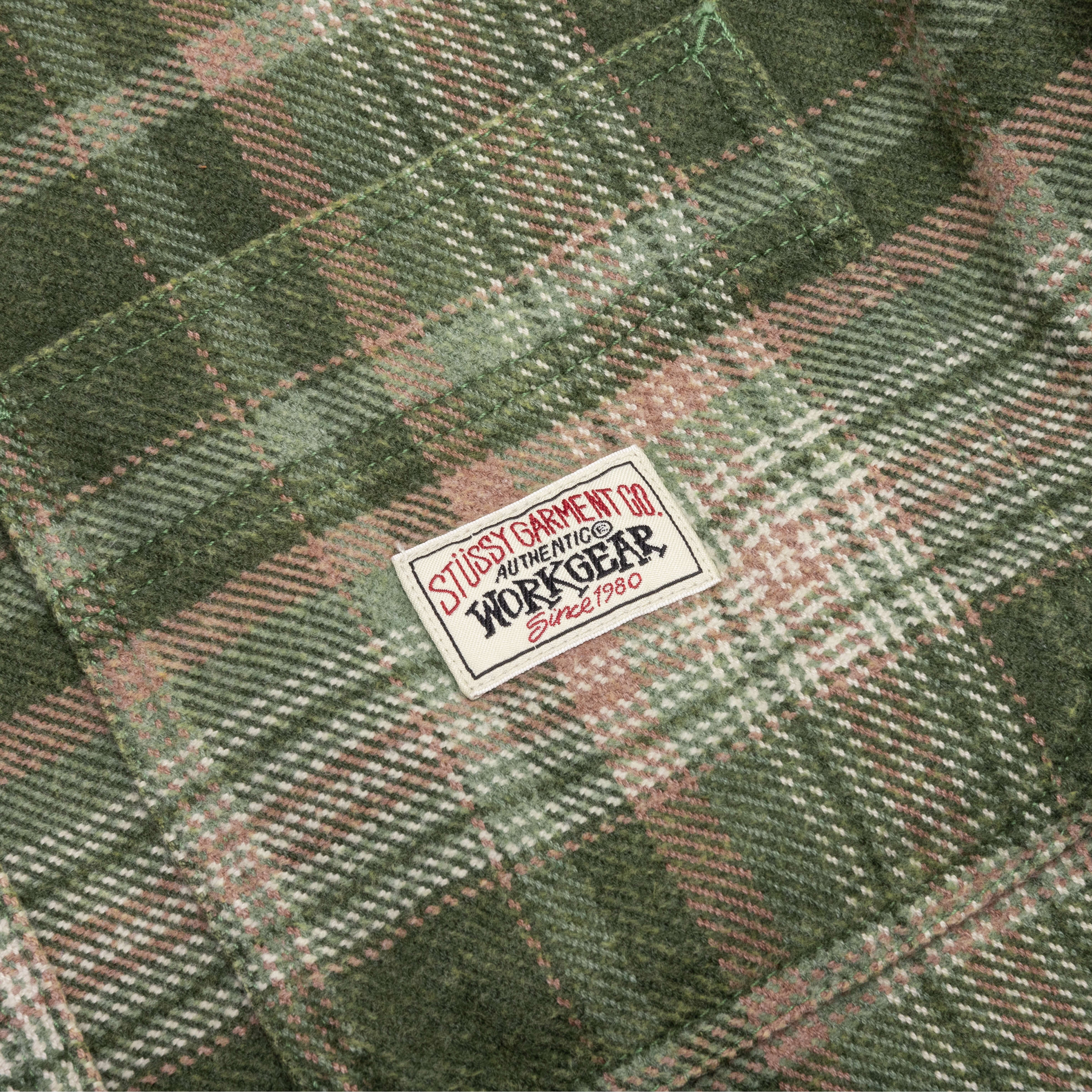 Heavy Washed Plaid Shirt - Green - Image 5