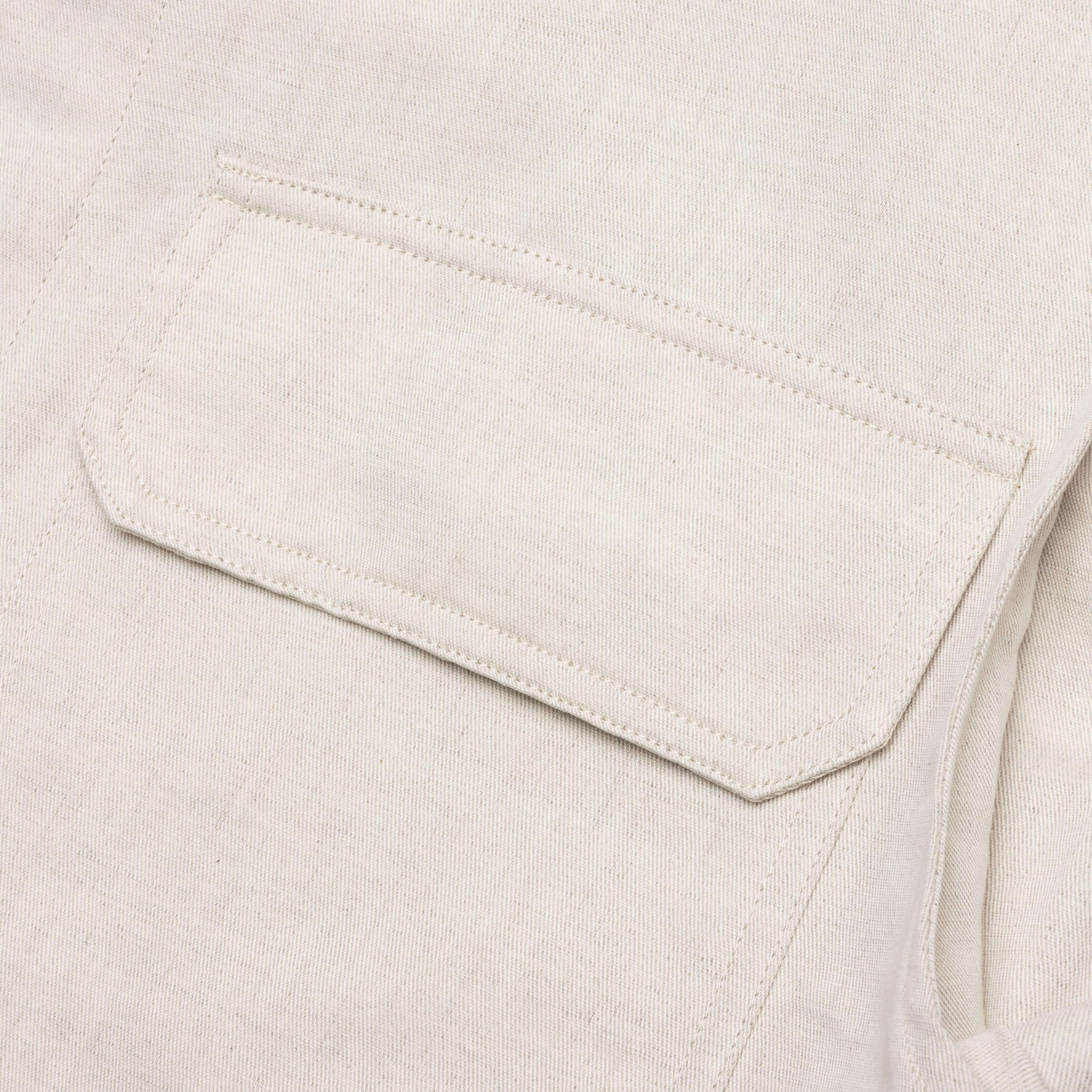 Cotton-Linen Cargo Shirt - Twill/Natural - Image 4