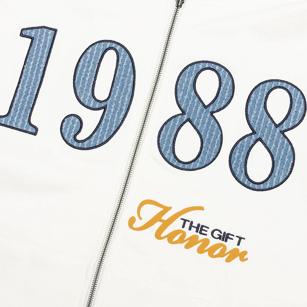 1988 Full Zip Hoodie - White - Image 3
