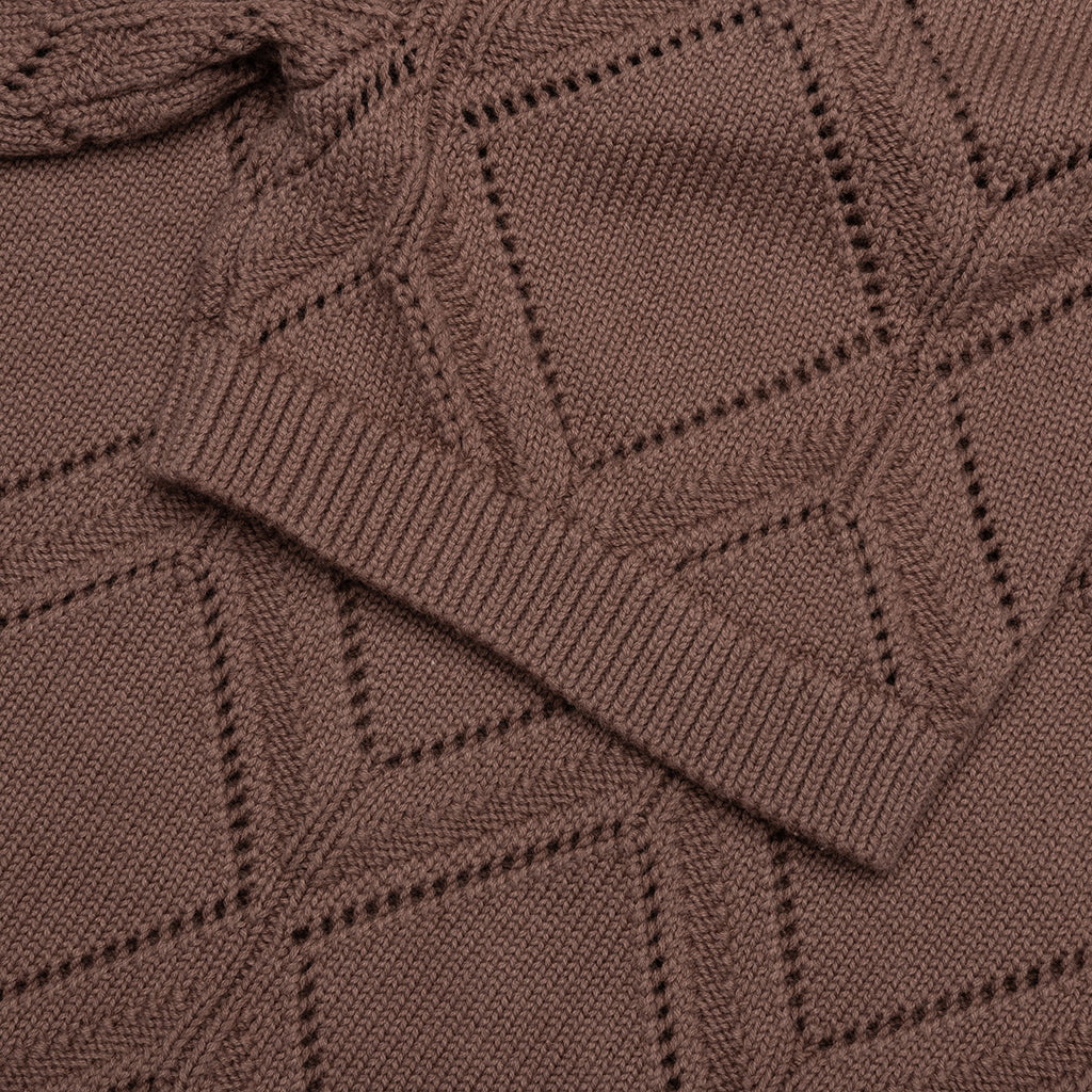 Diamond Knit Polo - Brown - Image 5