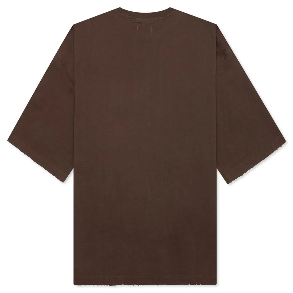 Embroidered Pocket Tee - Brown - Image 2