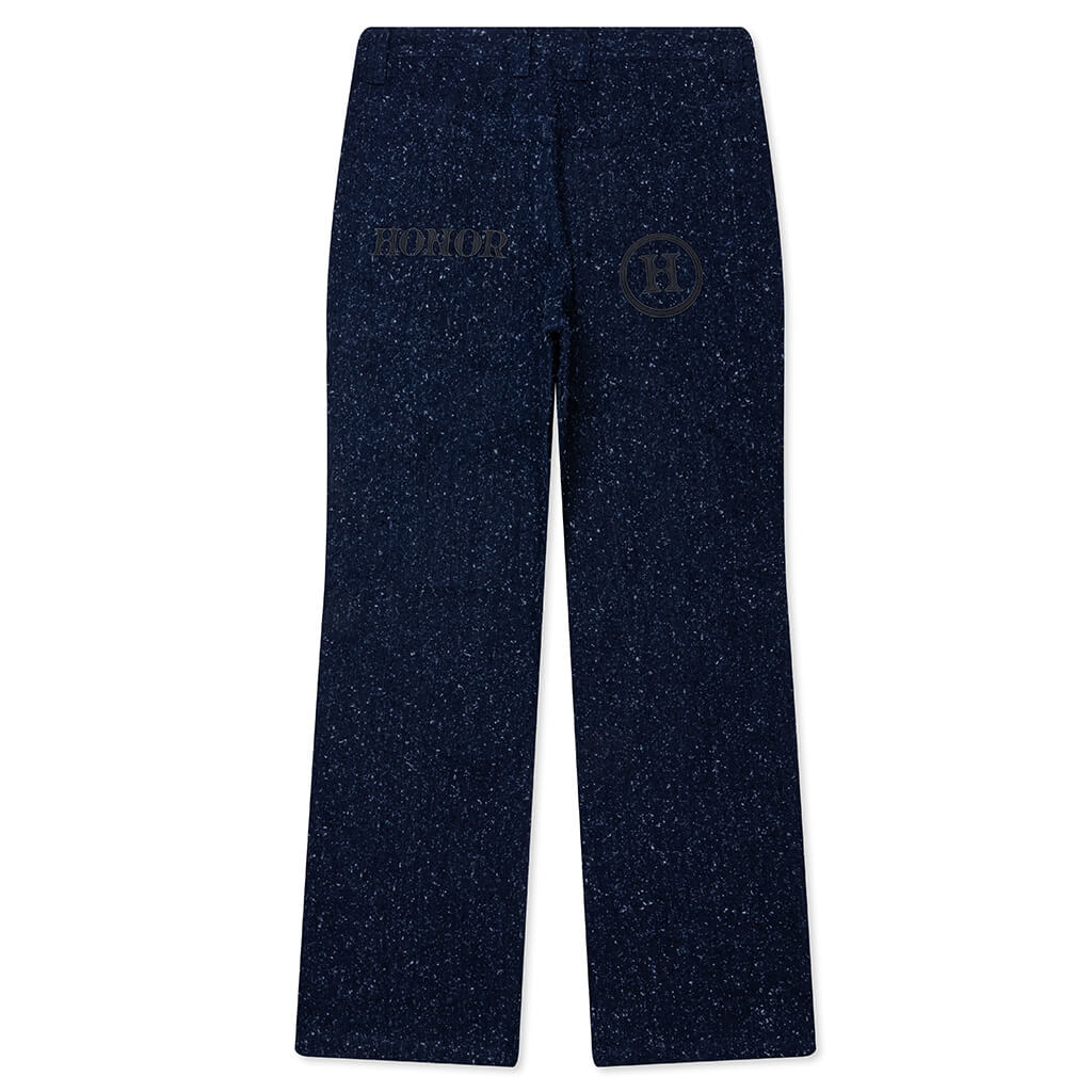 Nep Yarn Wide Leg Pant - Blue - Image 2