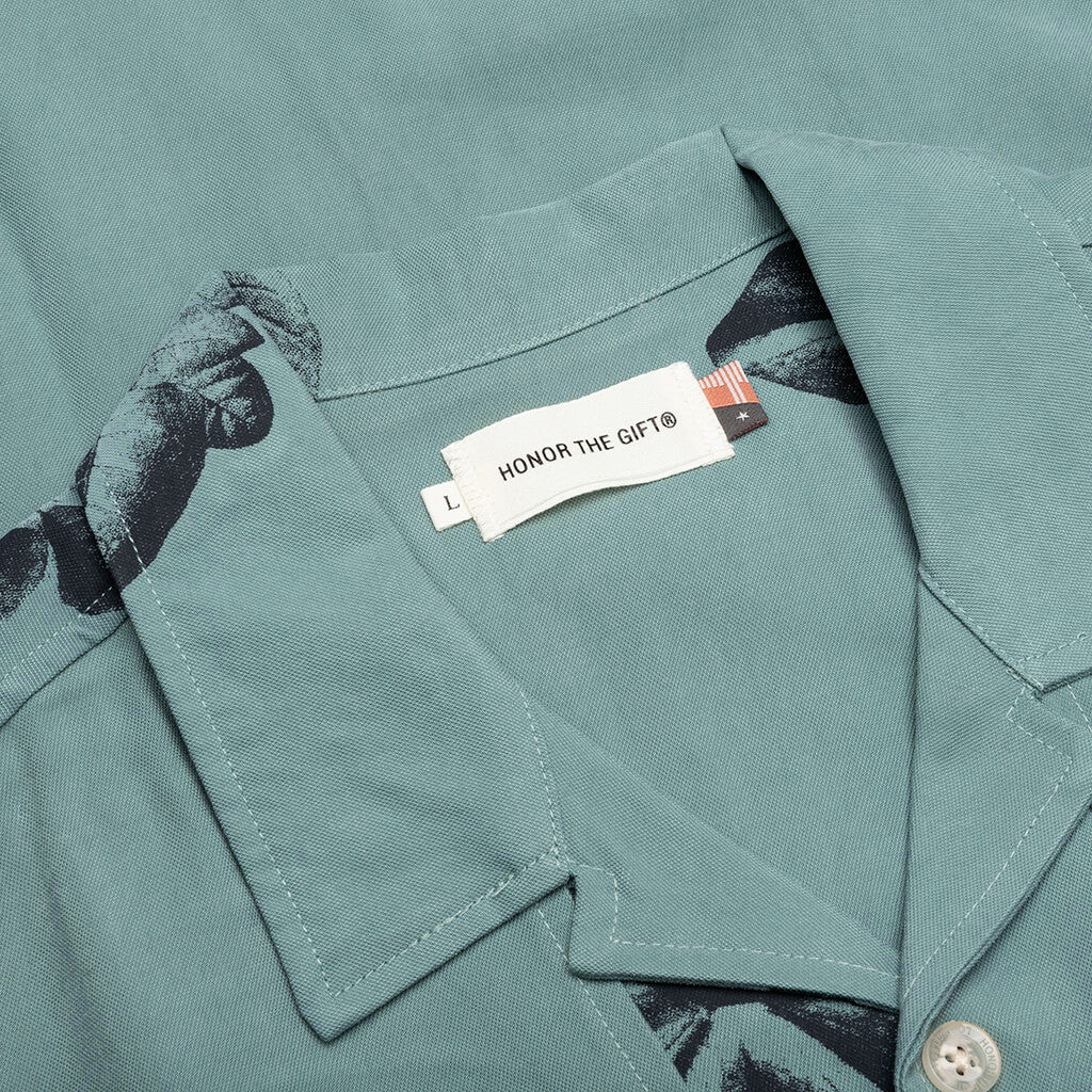 Tobacco S/S Button Up - Teal - Image 3