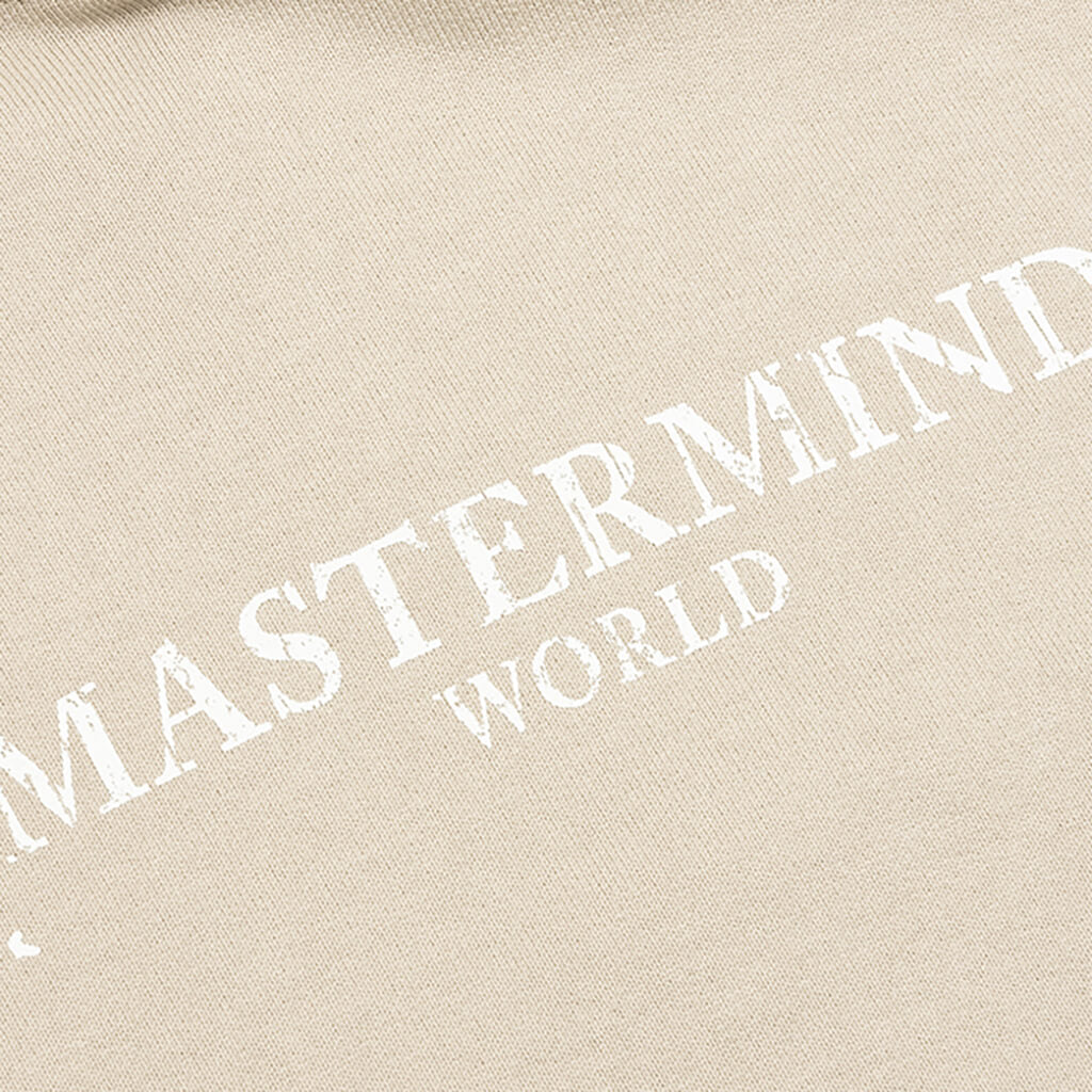 Logo Print Hoodie - Beige - Image 3