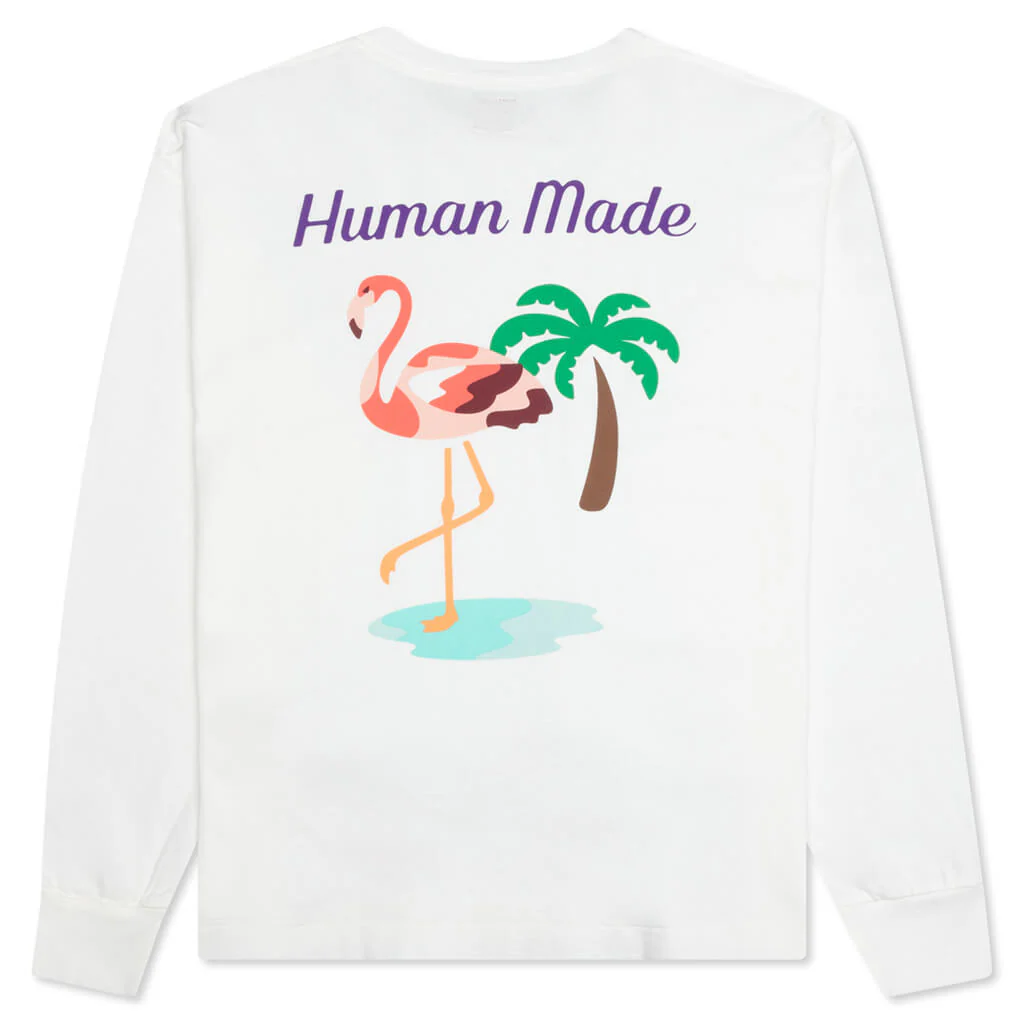 Flamingo L/S T-Shirt - White - Image 2