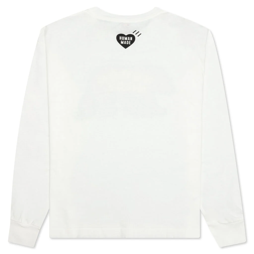 Graphic L/S T-Shirt #01 - White - Image 2