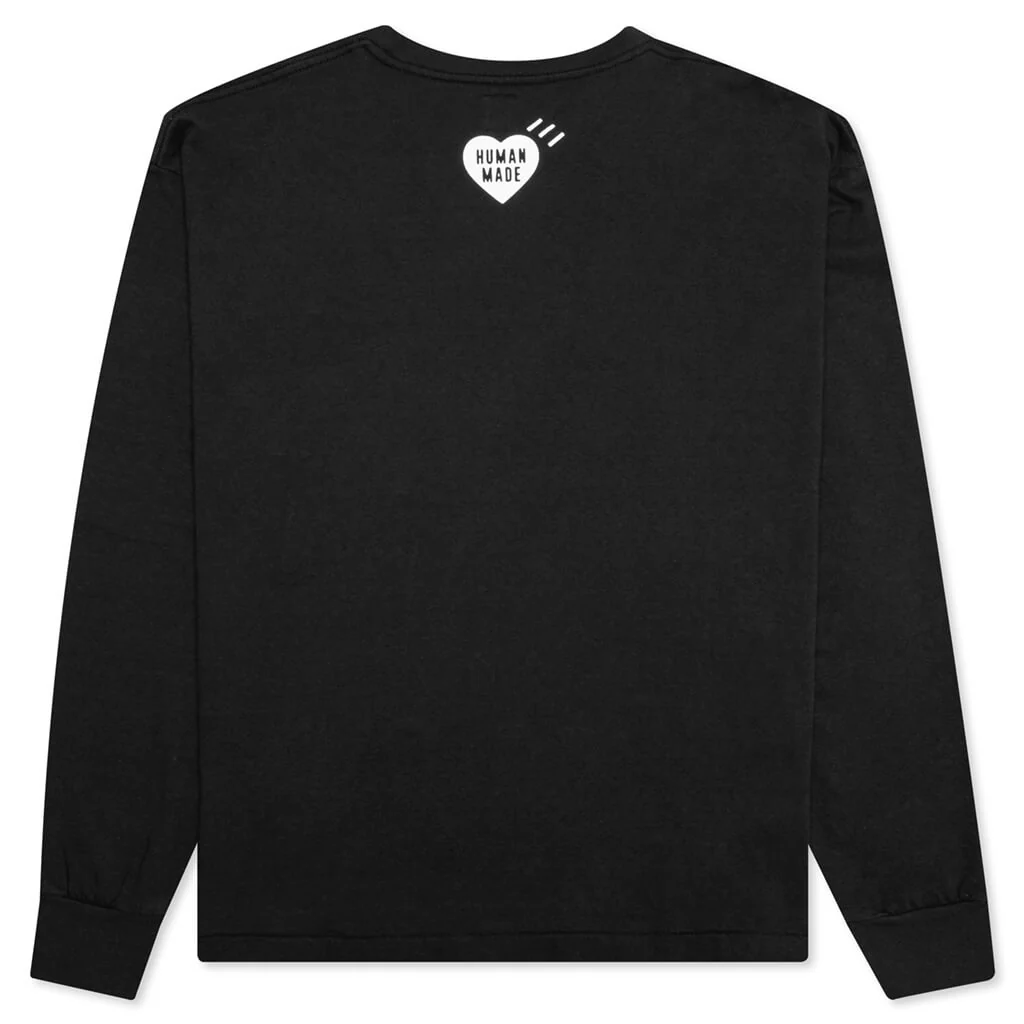 Graphic L/S T-Shirt #02 - Black - Image 2