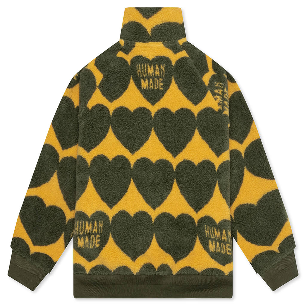 Heart Fleece Jacket - Olive Drab - Image 2