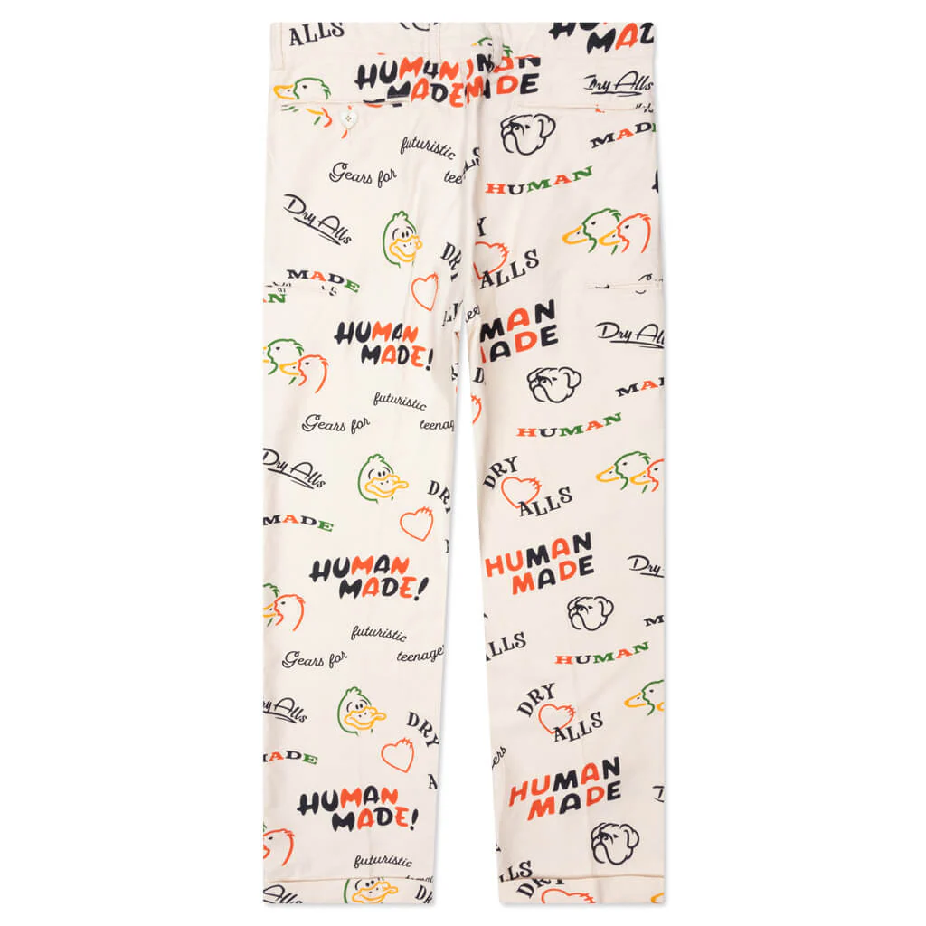 Printed Chino Pants - White - Image 2