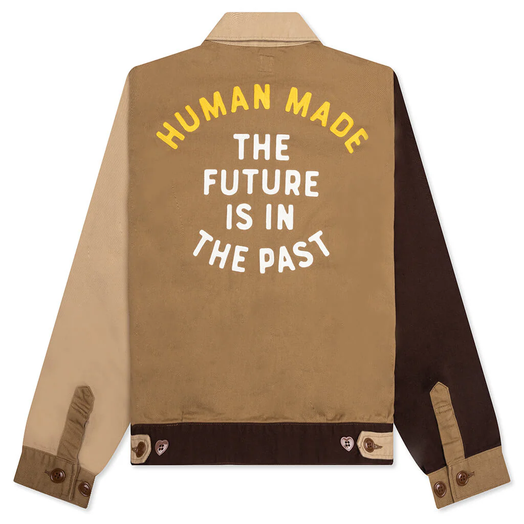 Zip-Up Work Jacket - Brown - Image 2