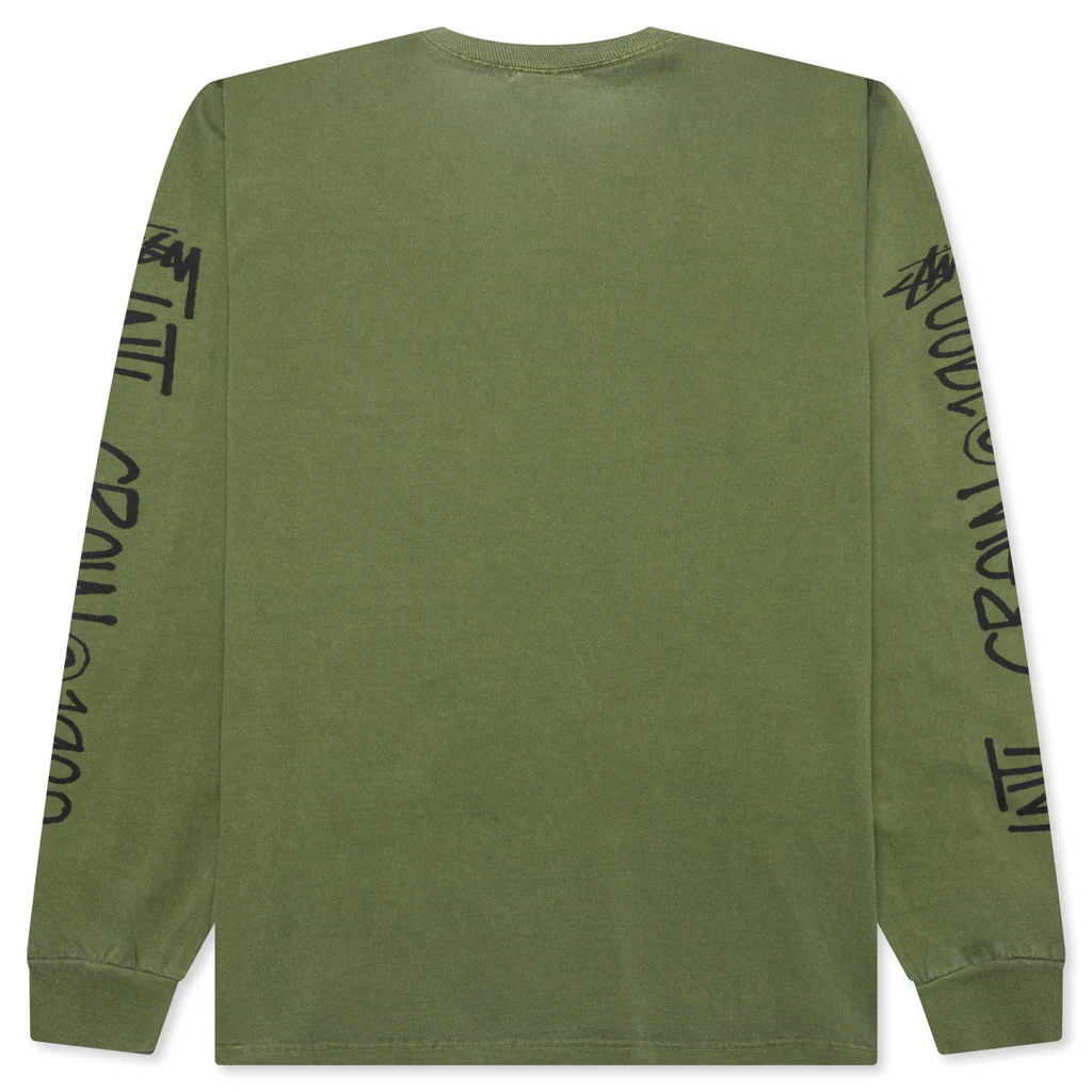 International Crew Pigment Dyed L/S Tee - Olive - Image 2