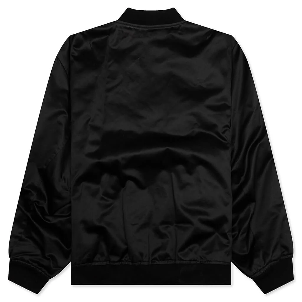 Oversized Bomber Jacket - Pitch Black - Image 2