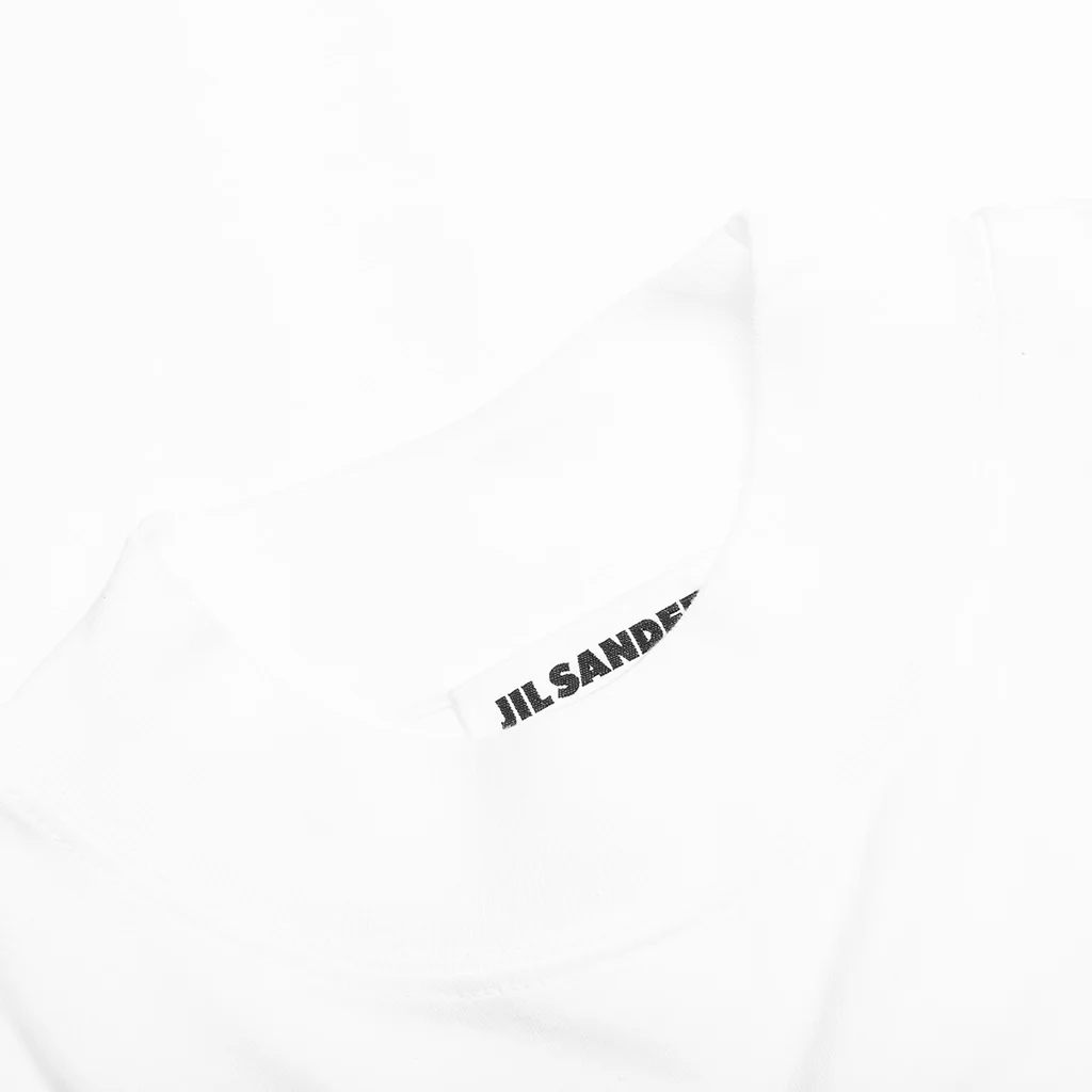 Mock Neck Boxy Fit T-Shirt - White - Image 3