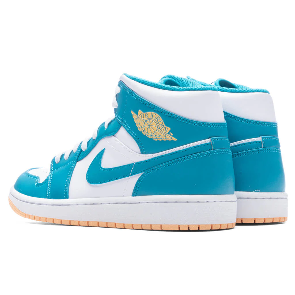 Air Jordan 1 Mid - Aquatone/Celestial Gold/White - Image 3