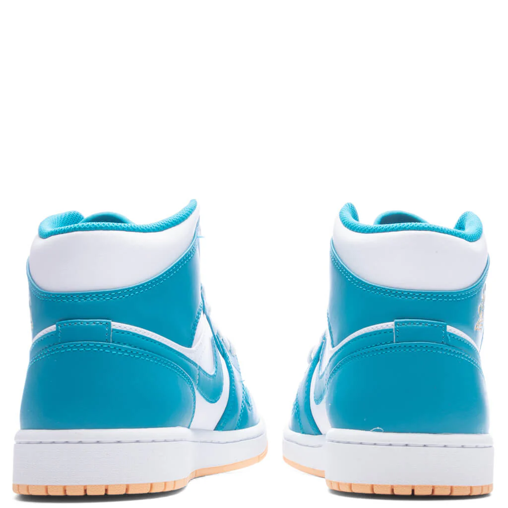 Air Jordan 1 Mid - Aquatone/Celestial Gold/White - Image 4